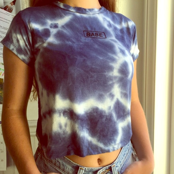 Blue Tie Dye “Babe” Tee - Picture 1 of 4